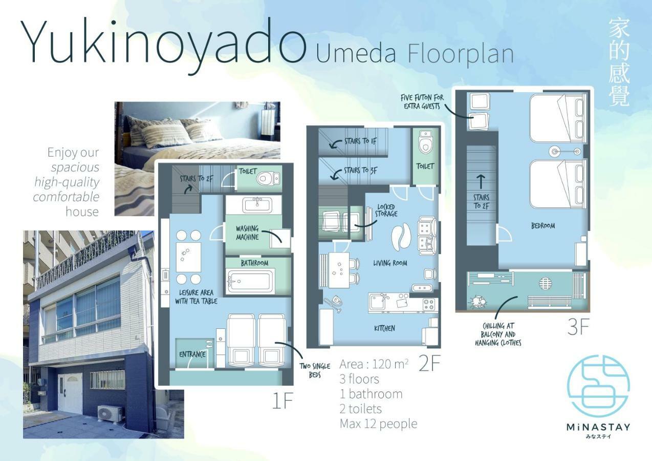Appartement Yukinoyado Umeda à Ōsaka Extérieur photo